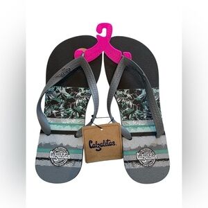 Calzaletas Tropical Floral Flip-flops women’s sz 9 NWT